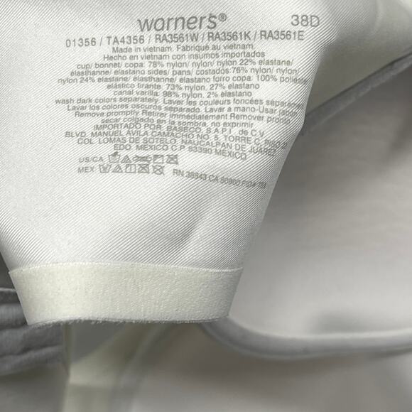 Simply Perfect Warners Bra 38D TA4356 Off White Underarm Smoothing Underwire - Picture 3 of 3